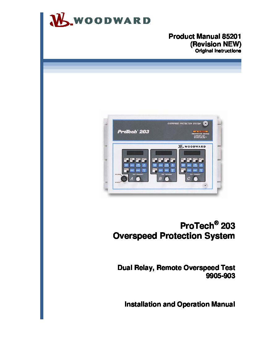 First Page Image of Protech 203 9905-903 Manual 85201.pdf